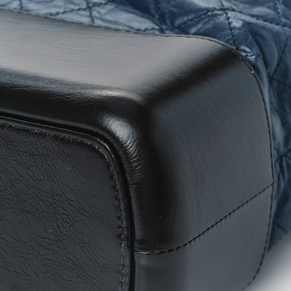 Chanel Aged Calfskin Quilted Large Gabrielle Shopping Tote Navy Black 9 of 9