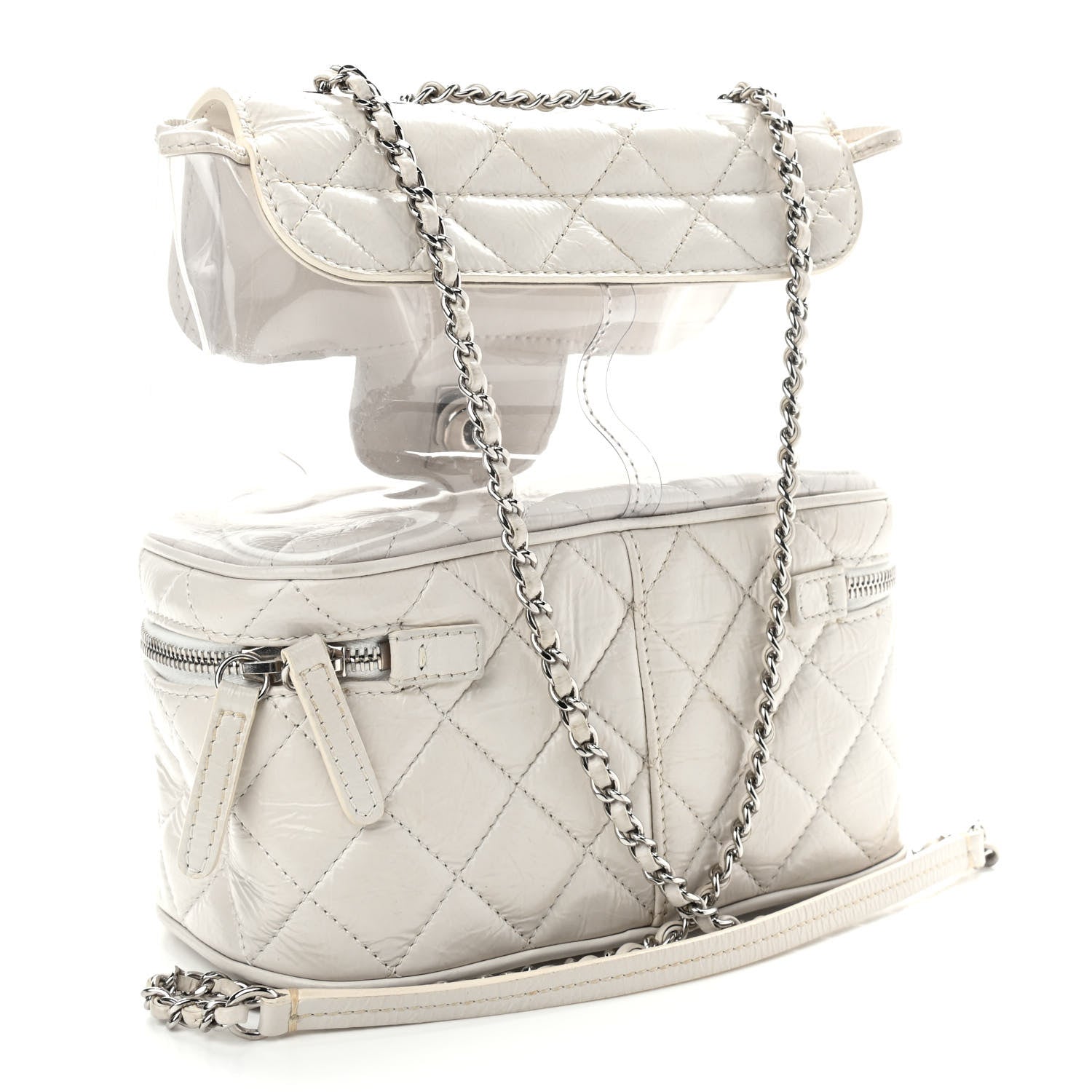 Chanel Crumpled Calfskin PVC Quilted Backpack White 3 of 11