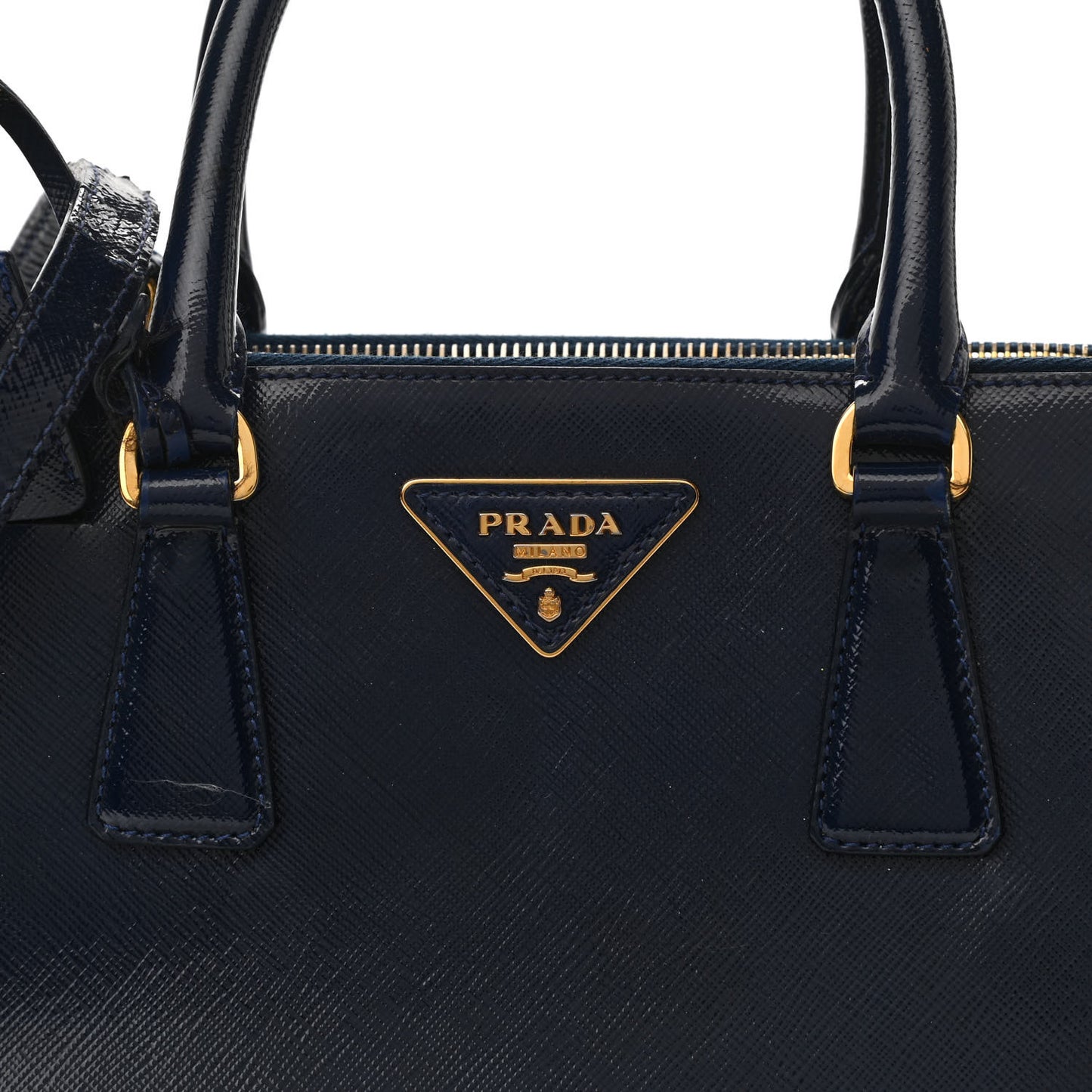 Saffiano Vernice Mini Galleria Double Zip Tote Baltico