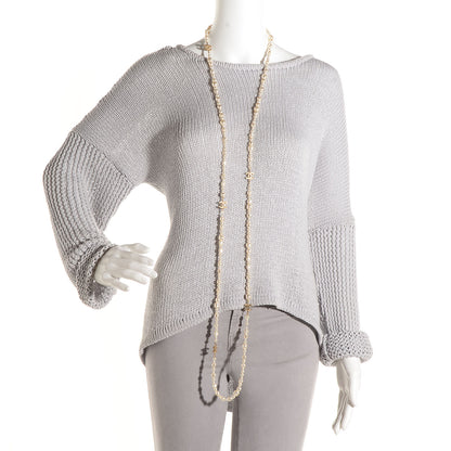 Chanel Irregular Pearl CC Long Necklace Light Gold 2 of 5