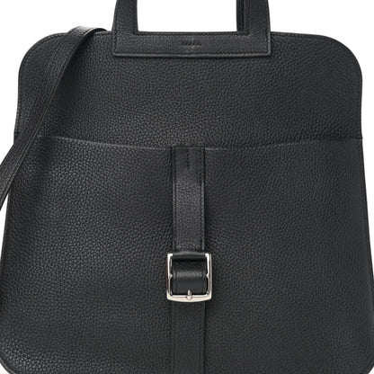 Hermes Taurillon Clemence Halzan 31 GM Black 10 of 13