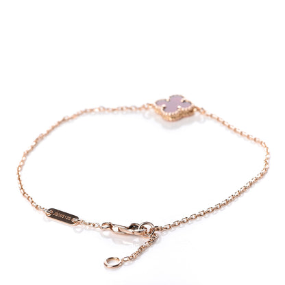 Van Cleef & Arpels 18K Rose Gold Carnelian Sweet Alhambra Bracelet 3 of 7