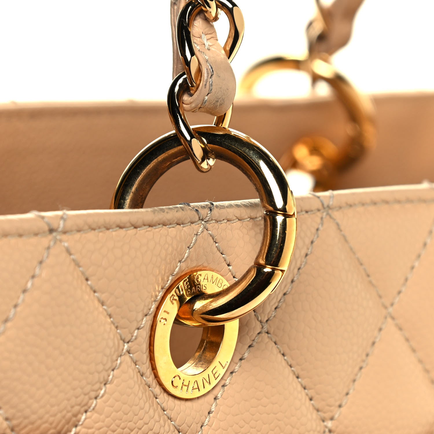 Chanel Caviar Quilted Grand Shopping Tote GST Beige 17 of 18