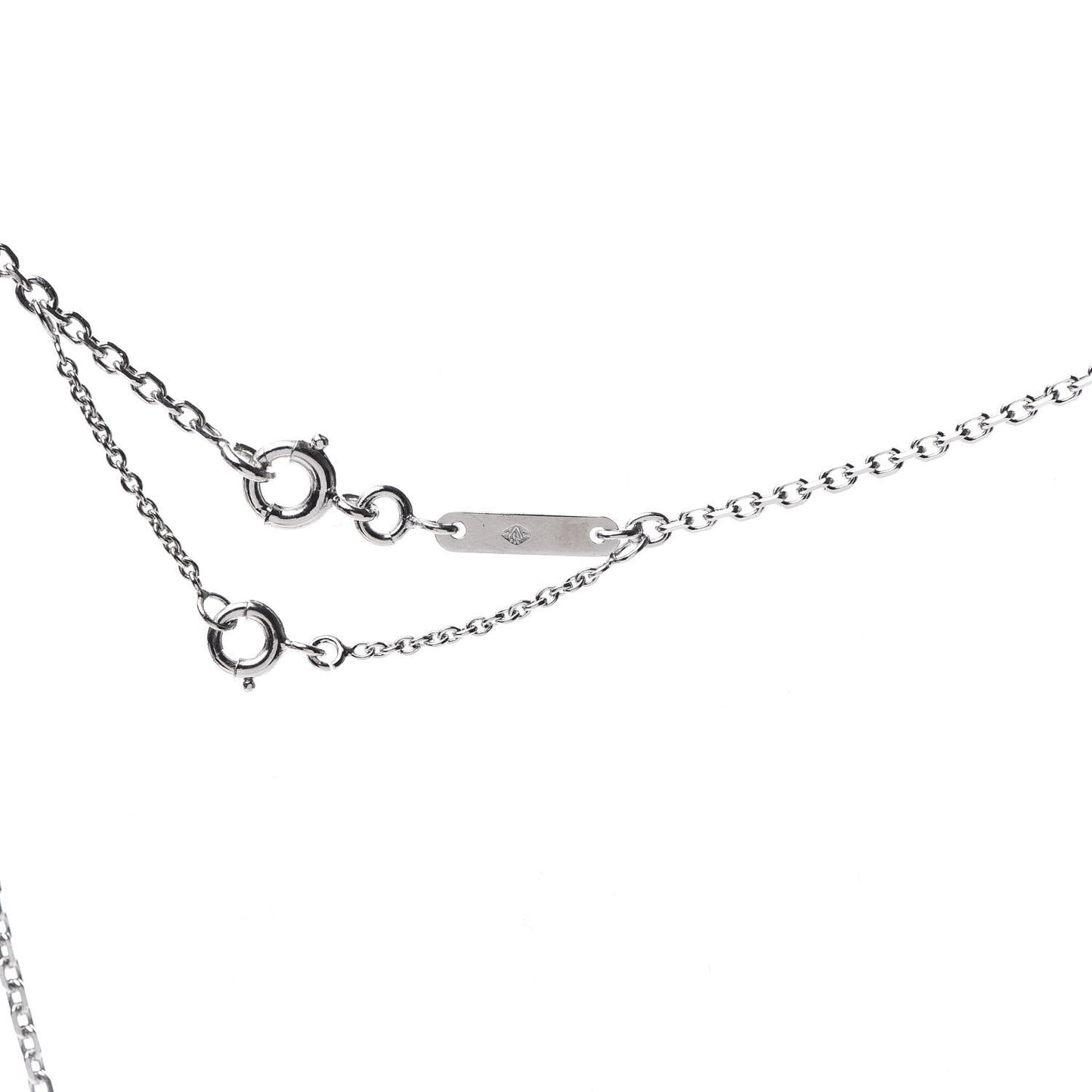 18K White Gold Diamond Small Hearts and Symbols Pendant Necklace