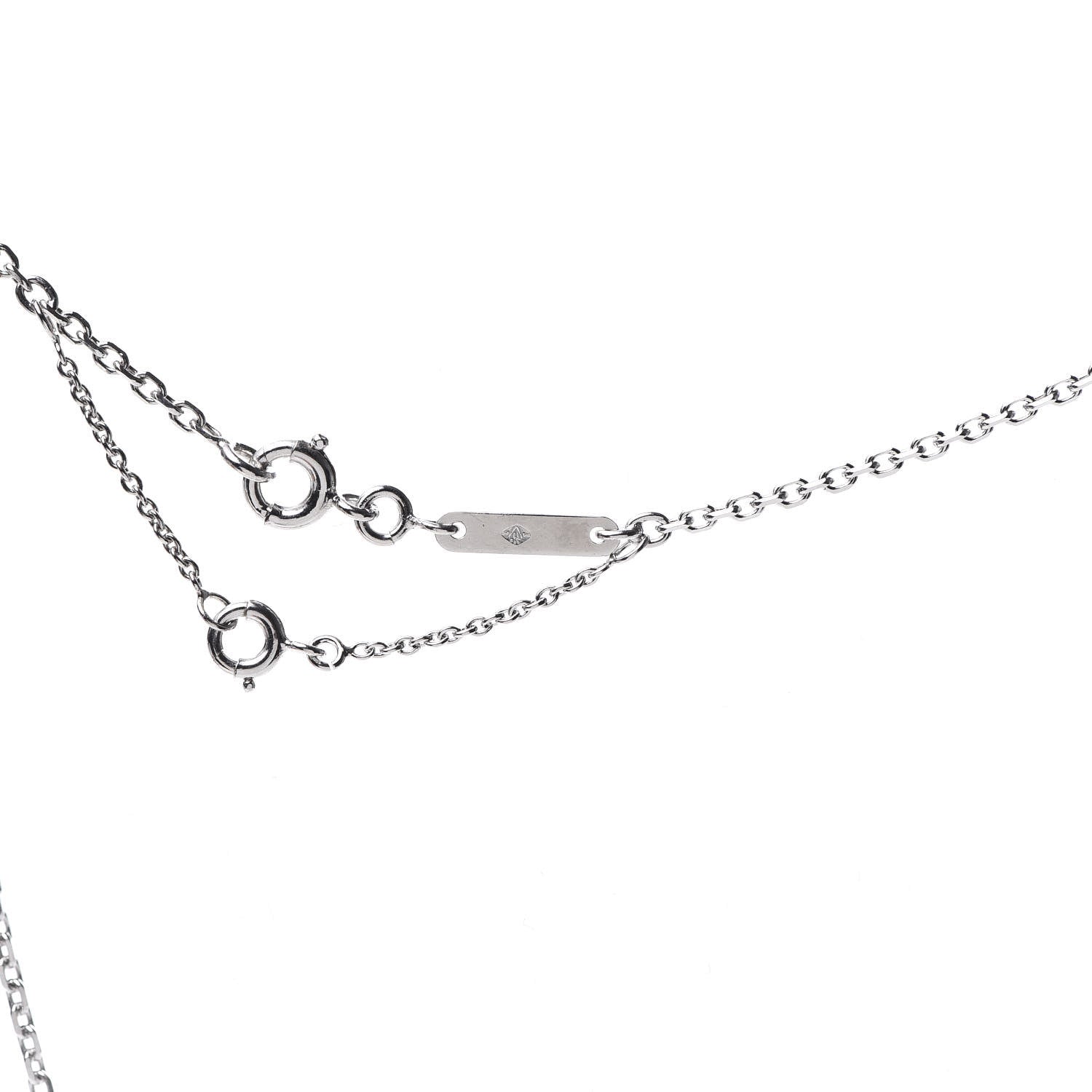 Cartier 18K White Gold Diamond Small Hearts and Symbols Pendant Necklace 5 of 7