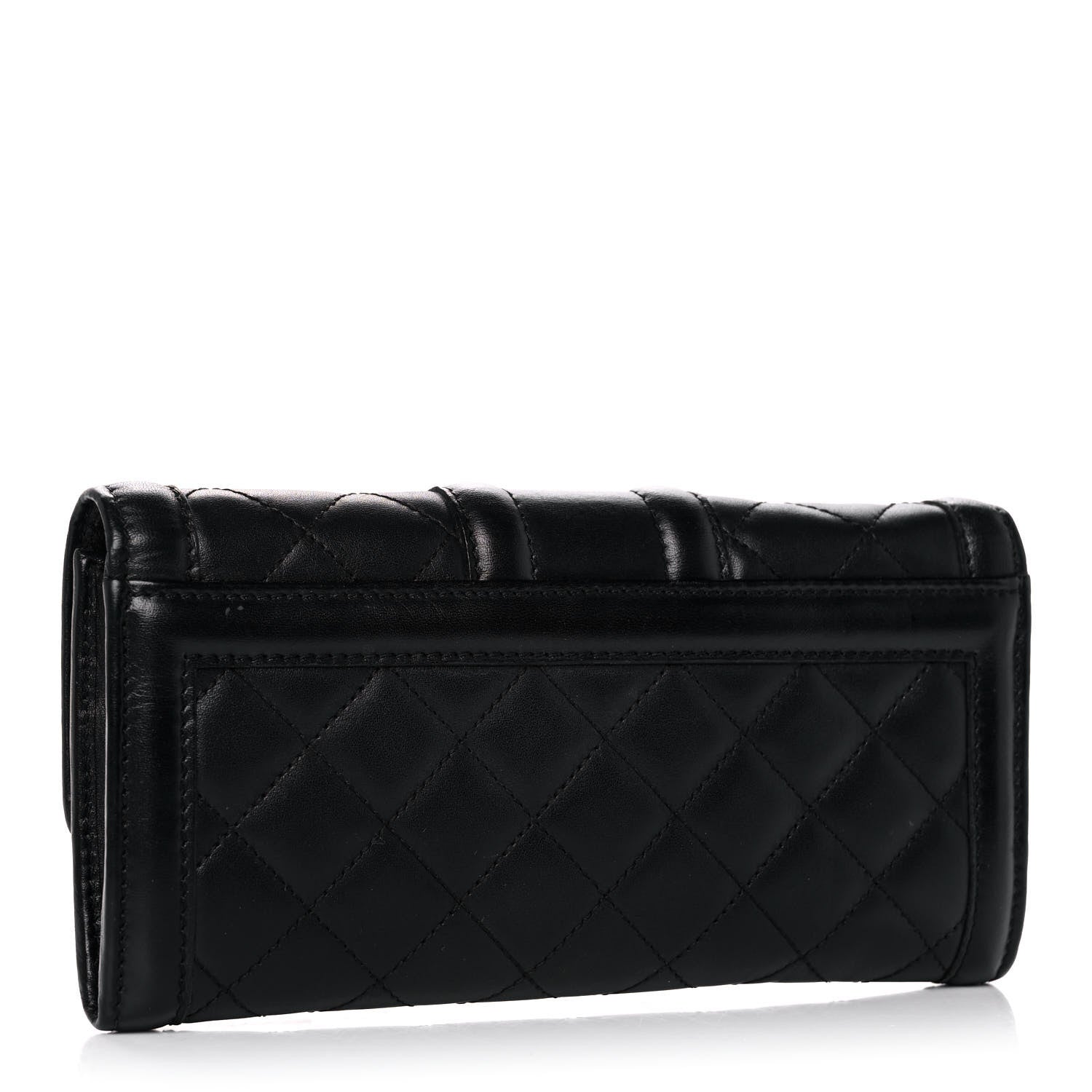 Burberry Calfskin Quilted Continental Wallet Black 3 of 13
