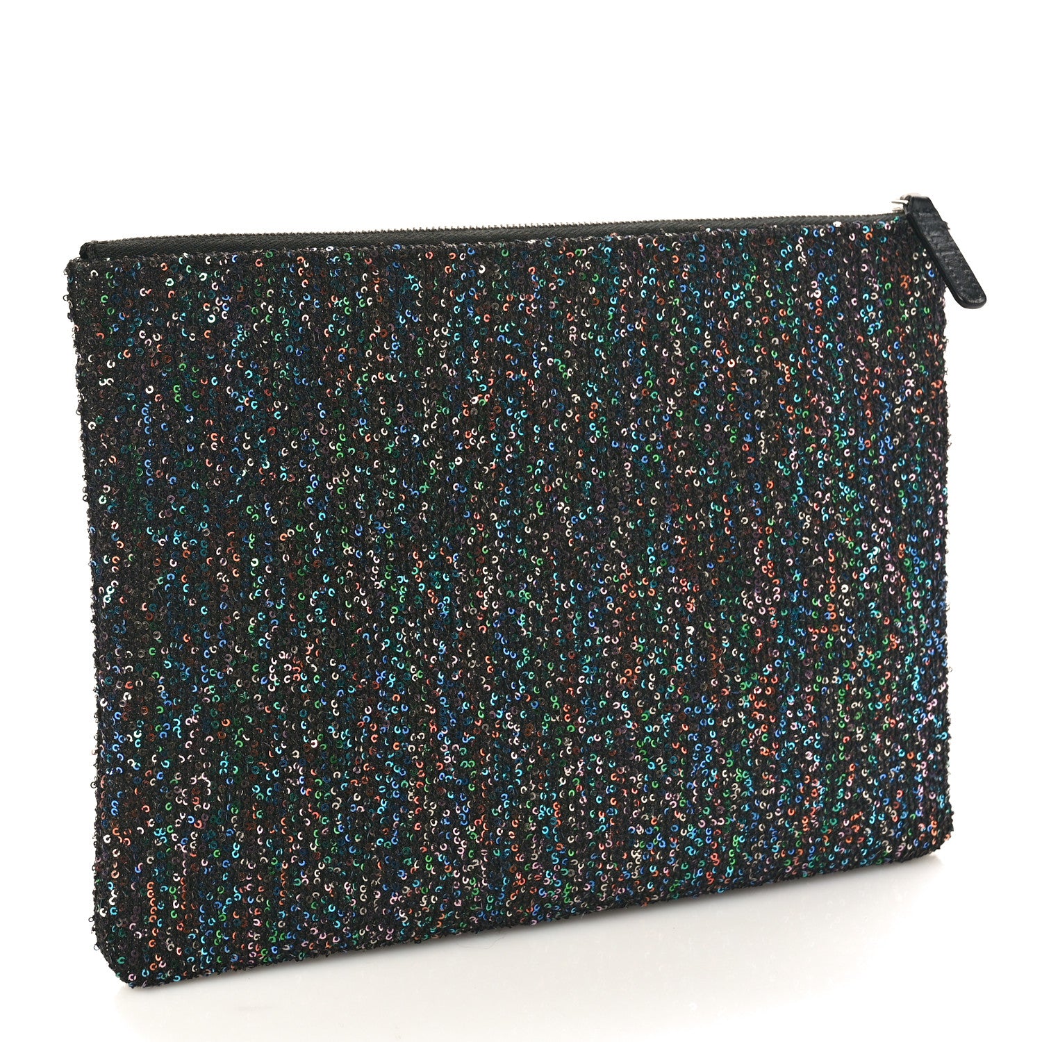 Chanel Canvas Sequin Medium Deauville Cosmetic Pouch Black 3 of 10