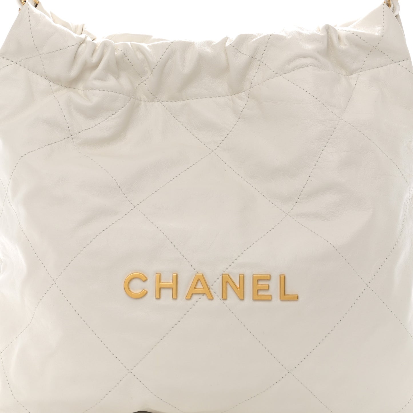 Shiny Calfskin Quilted Small Chanel 22 White