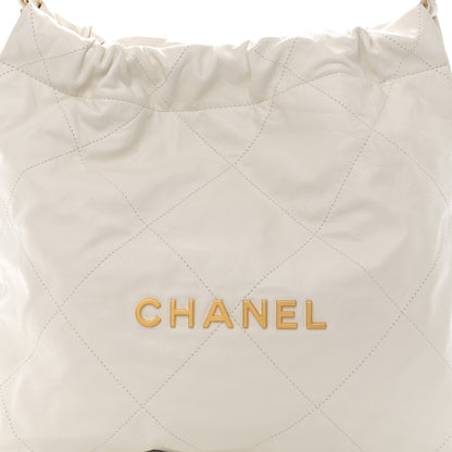 Chanel Shiny Calfskin Quilted Small Chanel 22 White 9 of 11