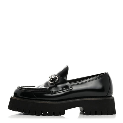 Gucci Cordovan Lux Womens Horsebit 45mm Platform Loafers 36 Black 1 of 8