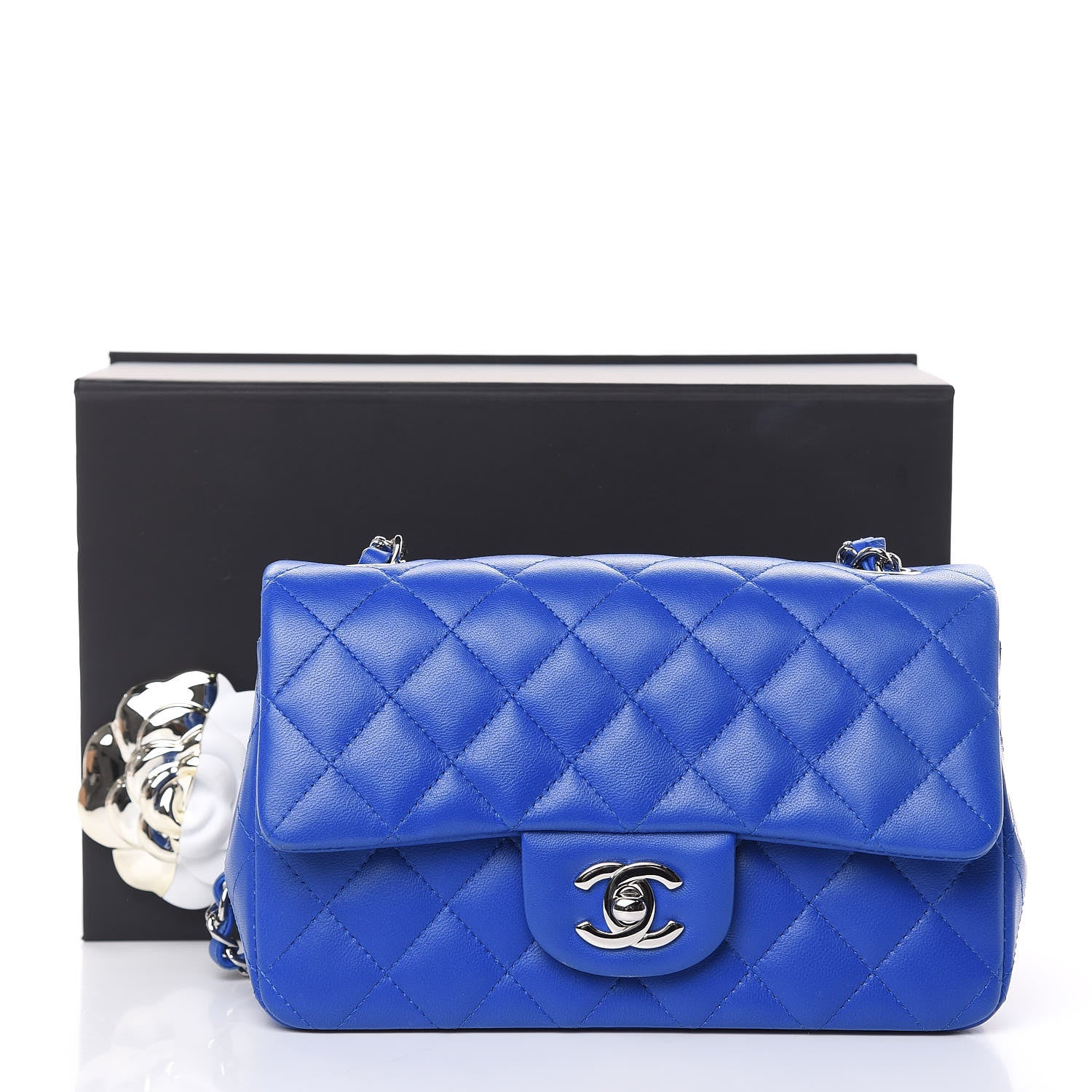 Chanel Lambskin Quilted Mini Rectangular Flap Royal Blue 11 of 11