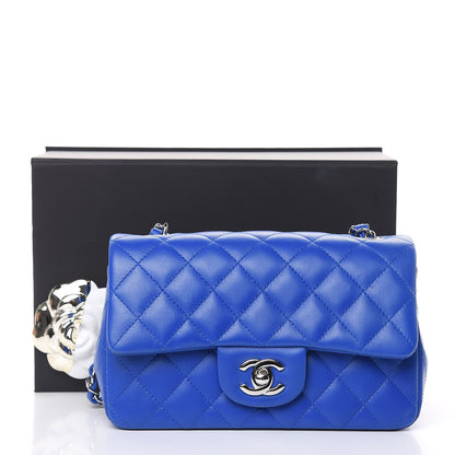 Chanel Lambskin Quilted Mini Rectangular Flap Royal Blue 11 of 11