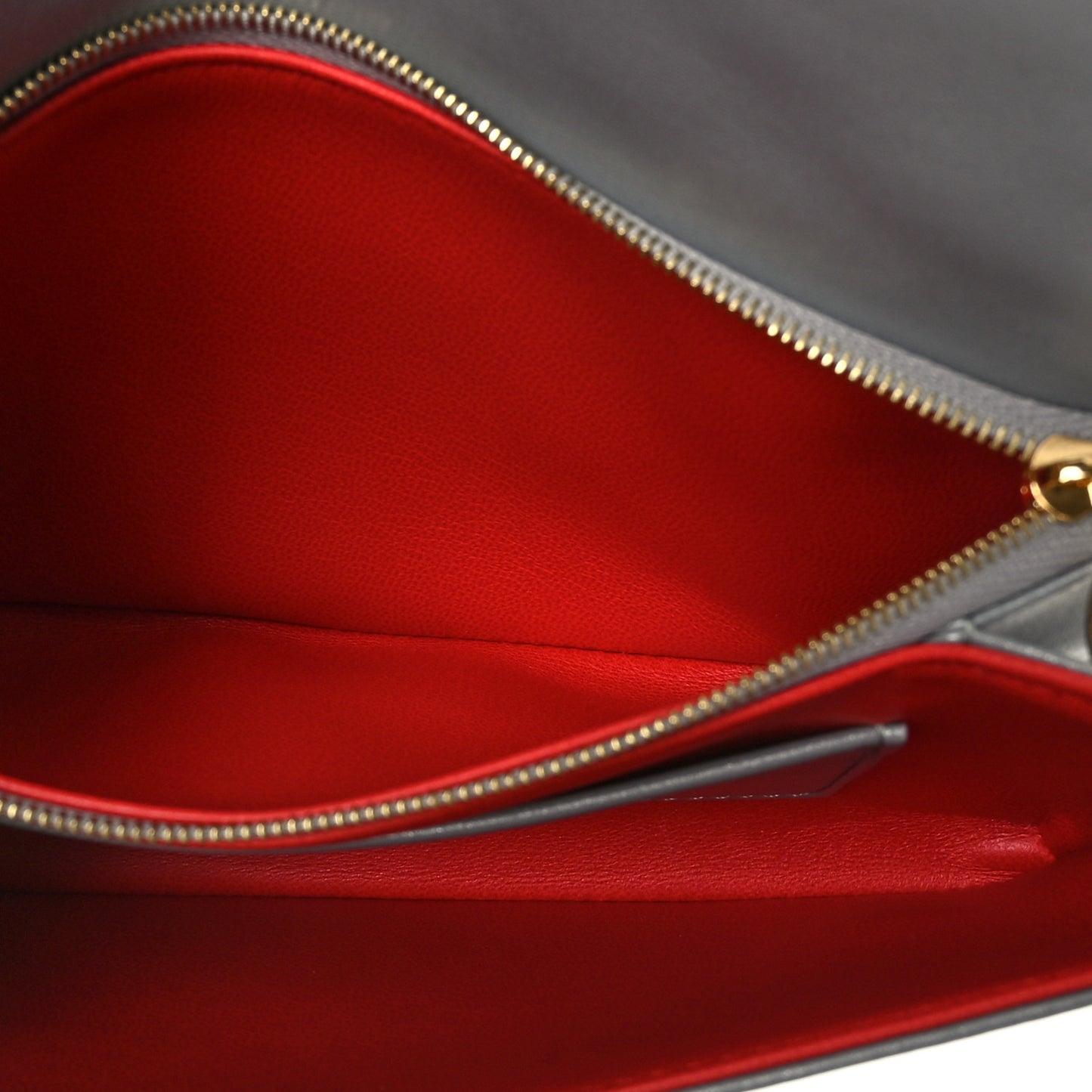 Metallic Lambskin Embossed Monogram Pochette Coussin Silver