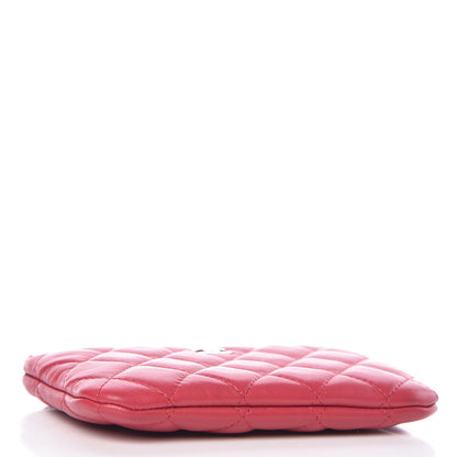 Chanel Lambskin Quilted Small Cosmetic Case Dark Pink 4 of 8