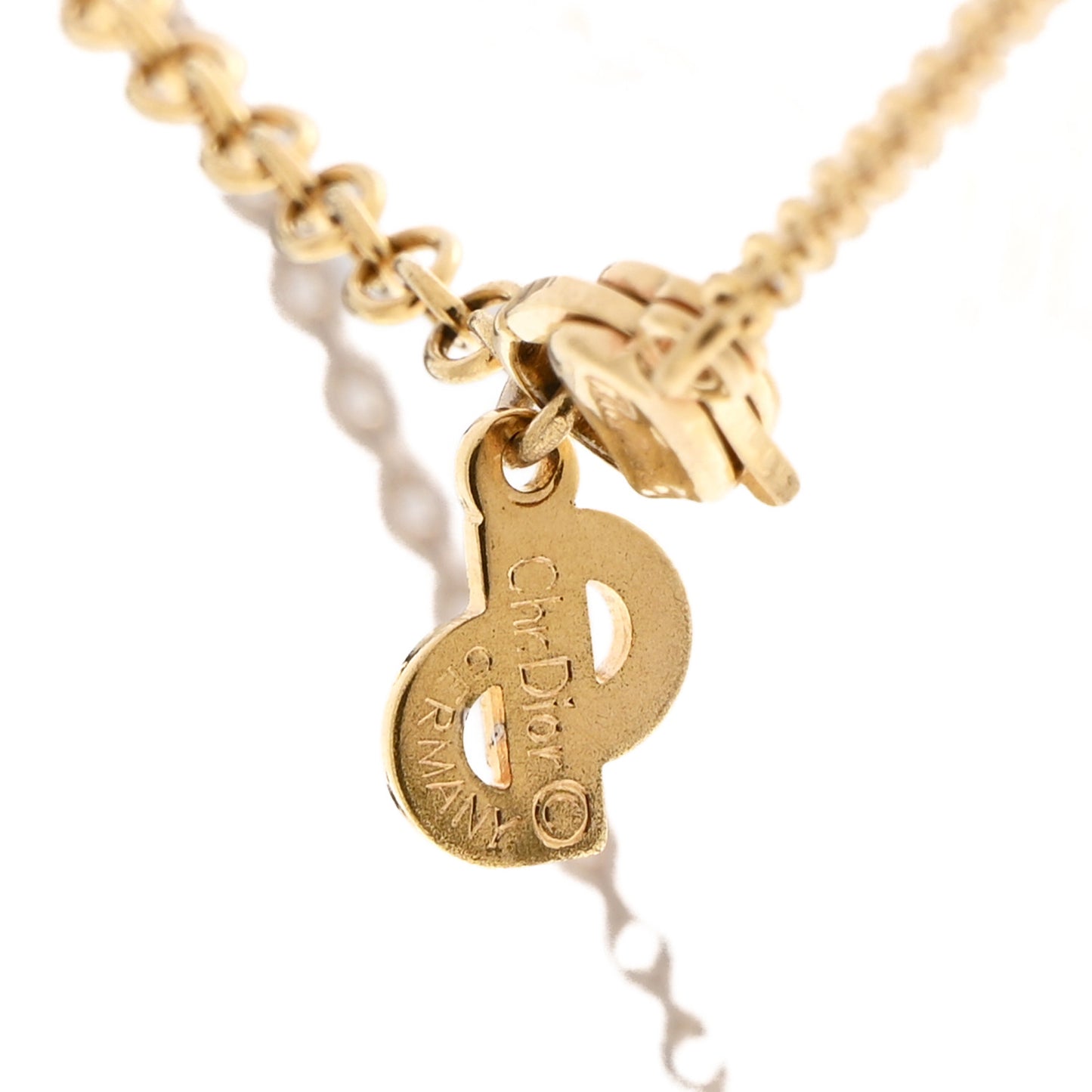 Crystal Circle Pendant Long Necklace Gold