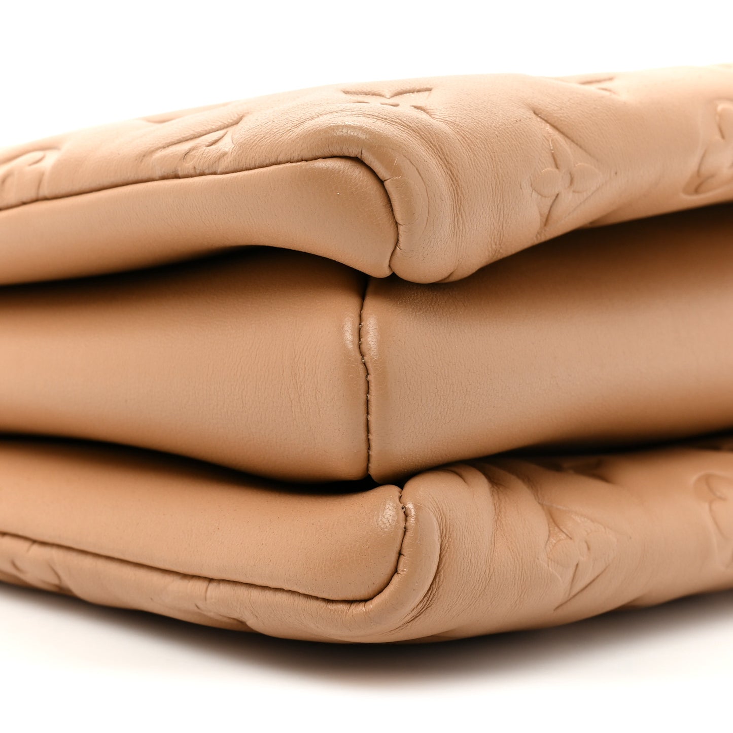 Lambskin Embossed Monogram Coussin PM Camel