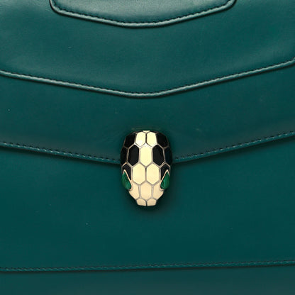 Bulgari Calfskin Large Serpenti Forever Top Handle Emerald Green 9 of 12