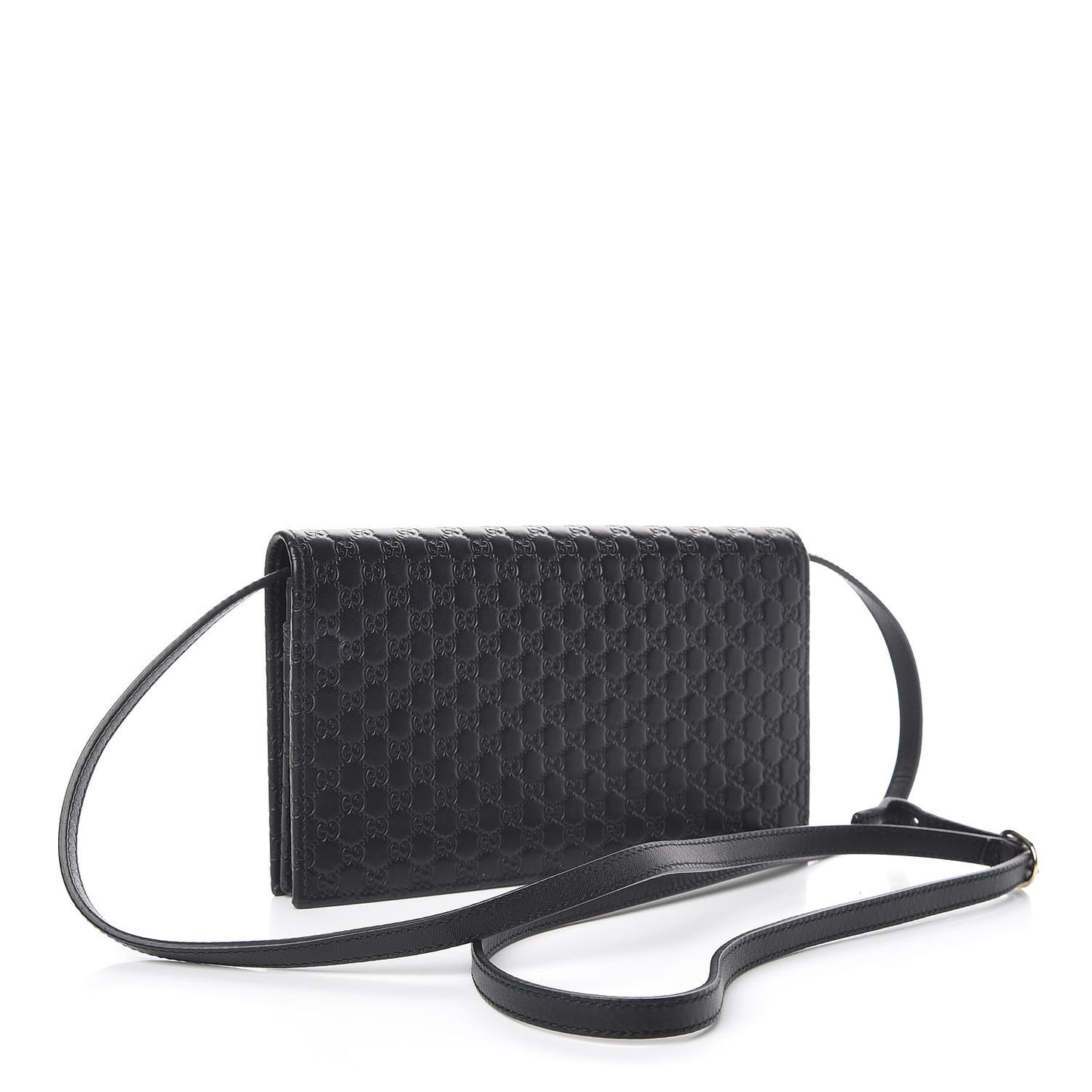 Microguccissima Crossbody Wallet Black