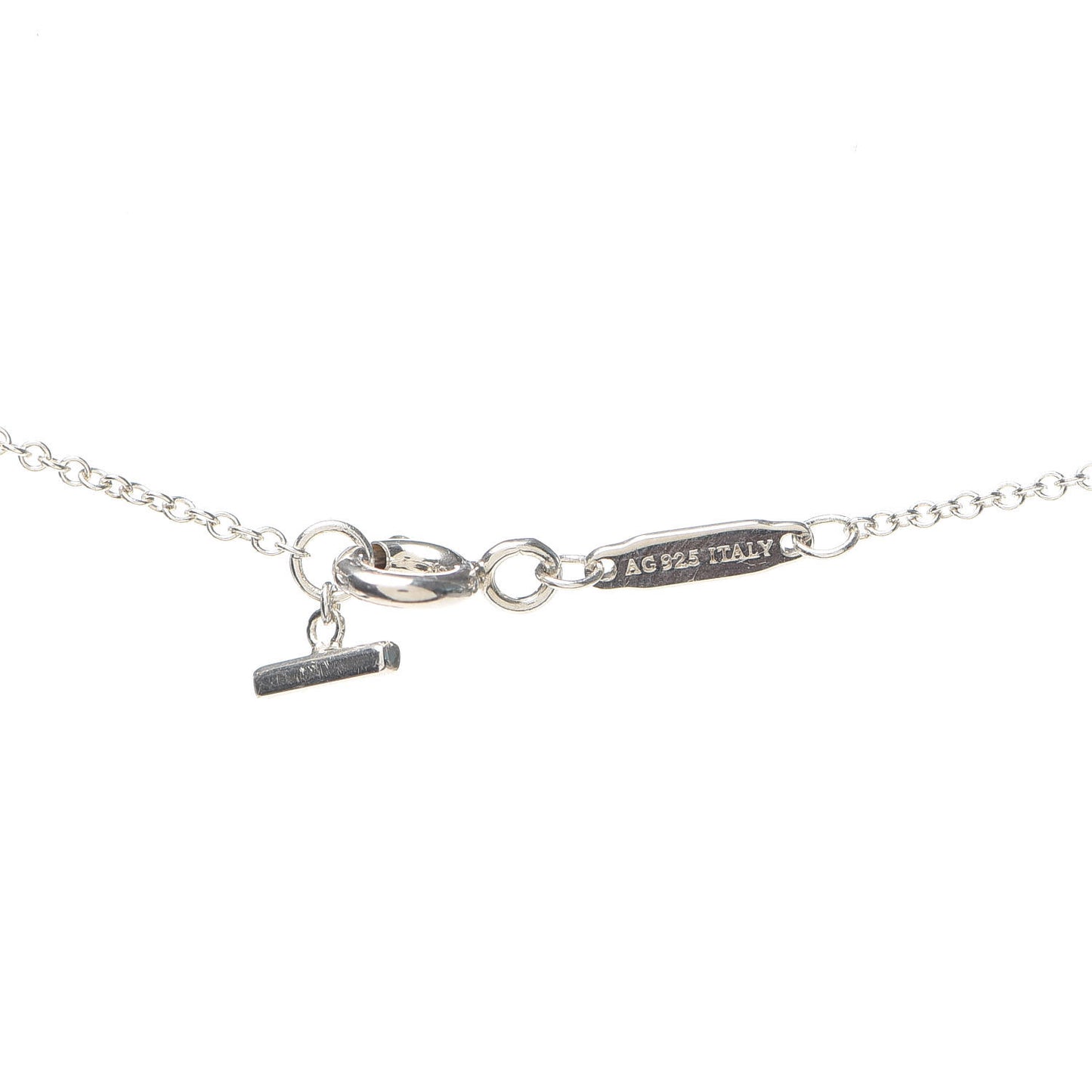 Sterling Silver Large T Smile Pendant Necklace
