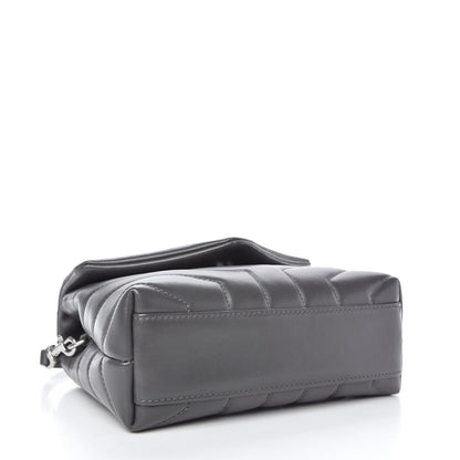 Saint Laurent Calfskin Y Quilted Monogram Toy Loulou Crossbody Bag Storm 4 of 10