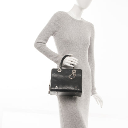 Christian Dior Calfskin Cannage Tote Black 2 of 14