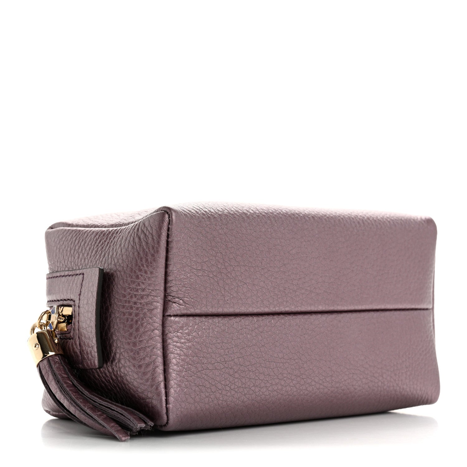 Gucci Metallic Pebbled Calfskin Medium Soho Cosmetic Case Purple 4 of 8