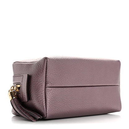 Gucci Metallic Pebbled Calfskin Medium Soho Cosmetic Case Purple 4 of 8