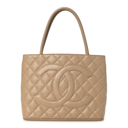 Chanel Caviar Quilted Medallion Tote Beige 1 of 10
