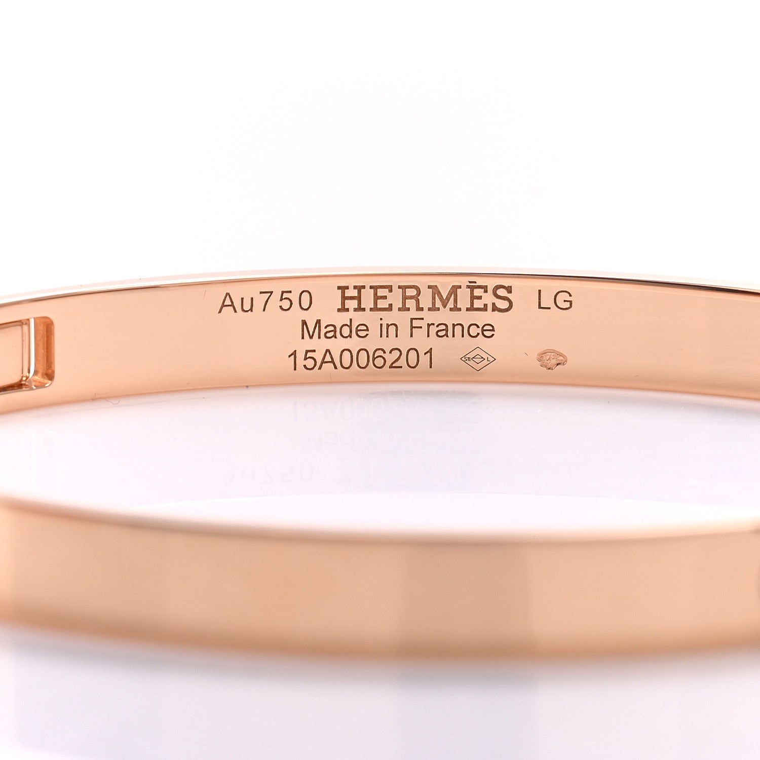 Hermes 18K Rose Gold Diamond PM H D'Ancre Bracelet LG 4 of 4