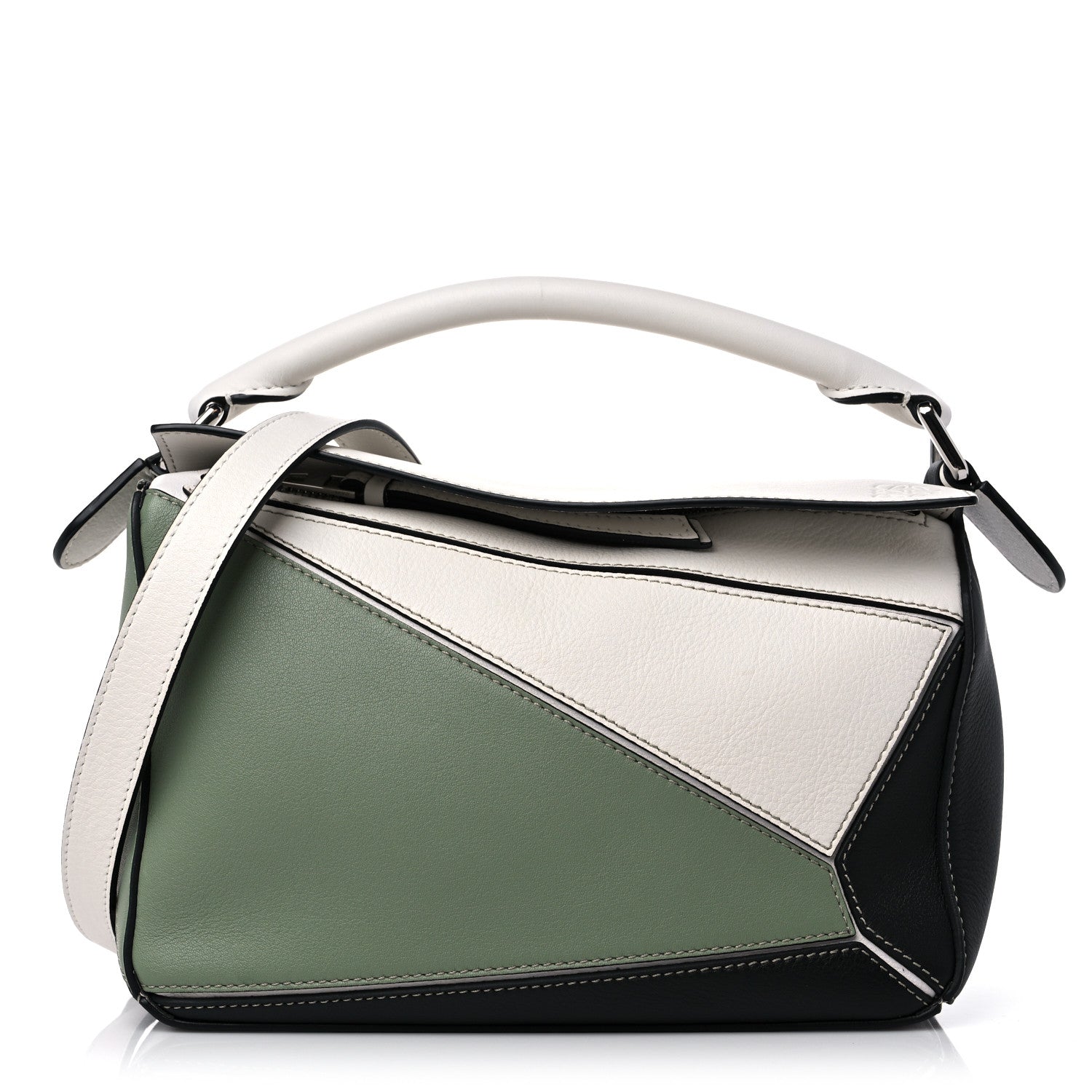 Loewe Calfskin Small Puzzle Bag Soft White Rosemary 1 of 9