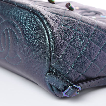 Chanel Iridescent Caviar Quilted Filigree Backpack Dark Turquoise 9 of 10