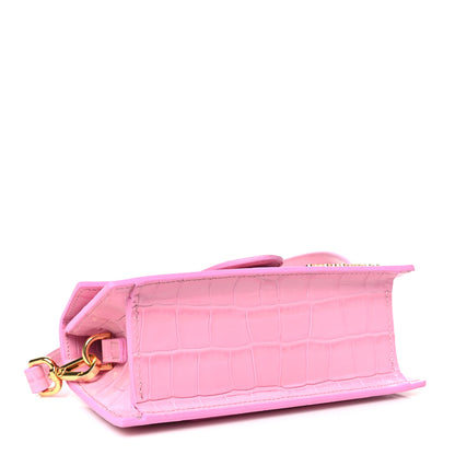 Jacquemus Calfskin Crocodile Embossed Le Bambino Pink 4 of 10