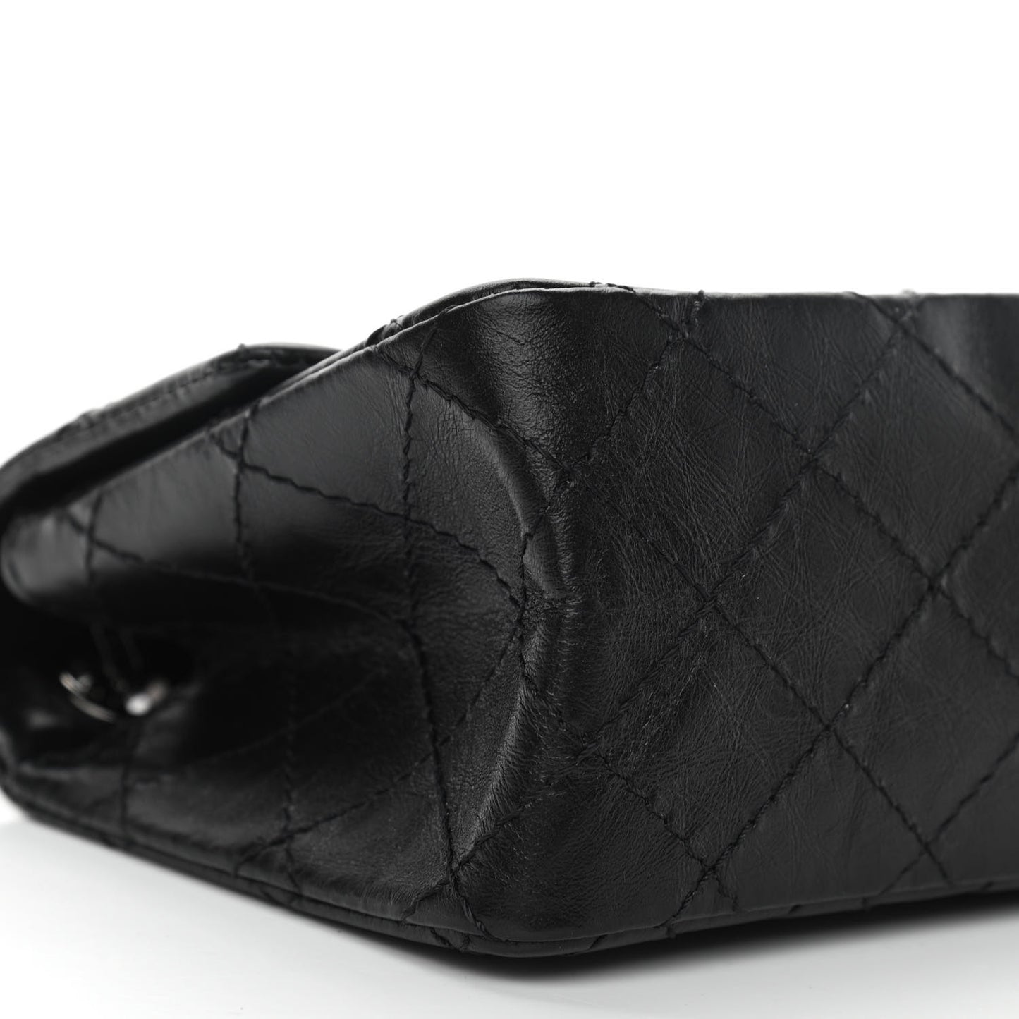 Aged Calfskin Quilted 2.55 Reissue Mini Flap So Black