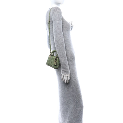 Christian Dior Lambskin Cannage Micro Lady Dior Green 2 of 10