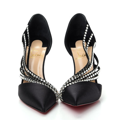Christian Louboutin Crepe Satin Strass Antinorina 100 Pumps 37 Black 2 of 9