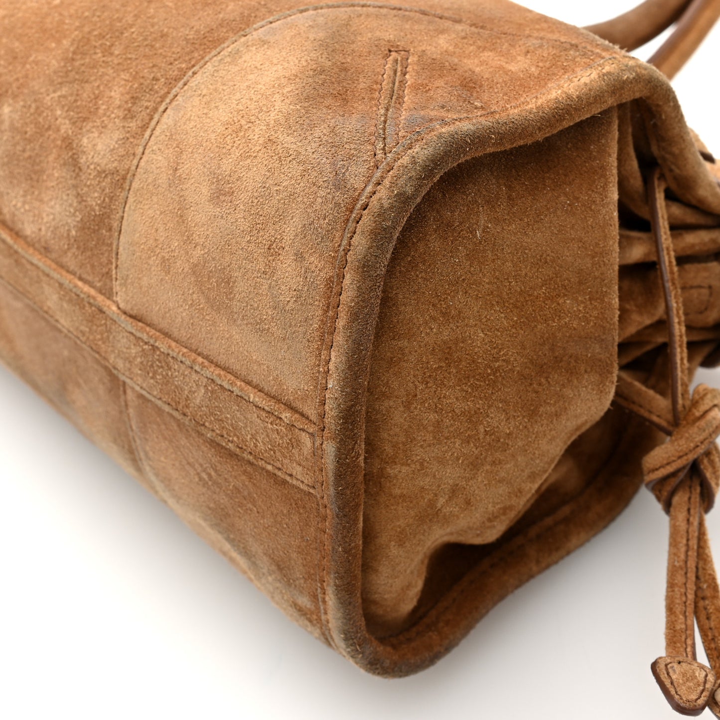 Suede Triangle Medium Bonnie Shoulder Bag Cacao
