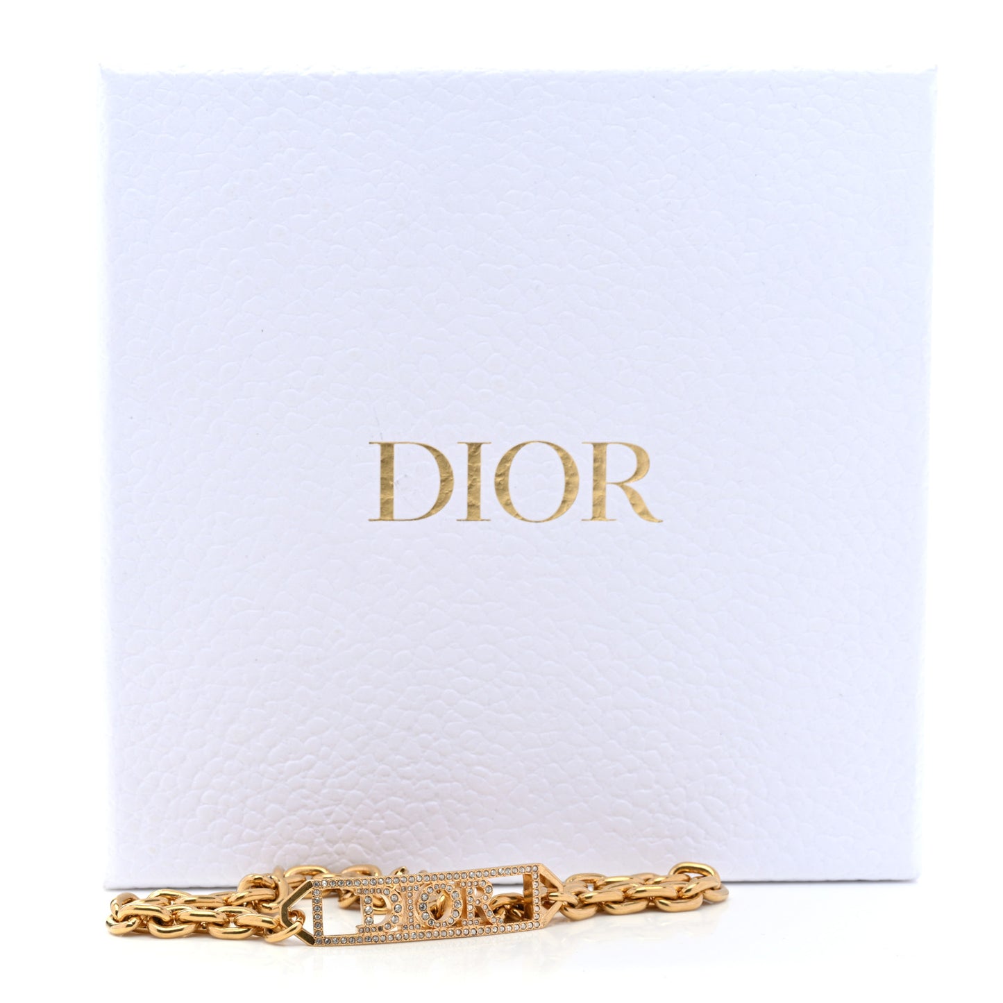 Metal Crystal Dio(r)evolution Choker Necklace Gold