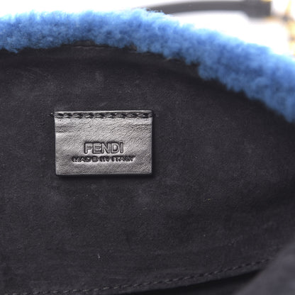 Fendi Shearling Nappa Mini Be Baguette Shoulder Bag Blue Black 6 of 11