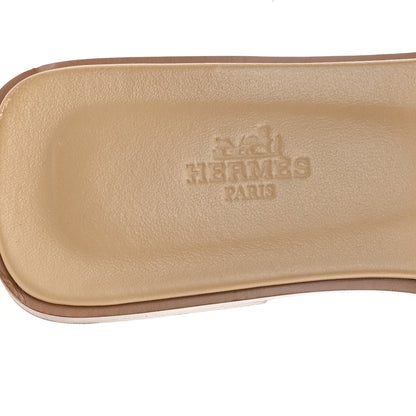 Hermes Calfskin Oran Sandals 38 Beige Albinos 8 of 10