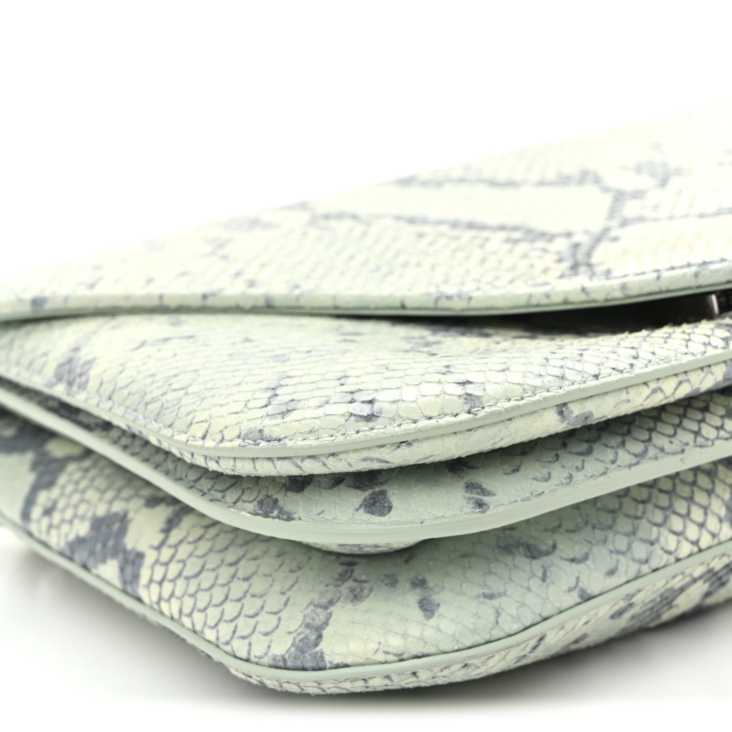 Bottega Veneta Snakeskin Mount Envelope Bag Green 9 of 10