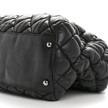 Chanel Calfskin Bubble Quilt Bowler Black 10 of 14
