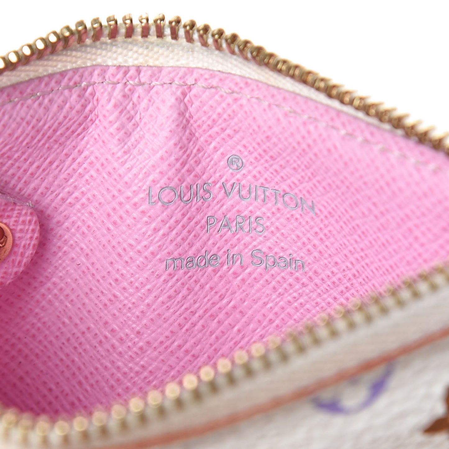 Monogram Multicolor Key Pouch White Litchi