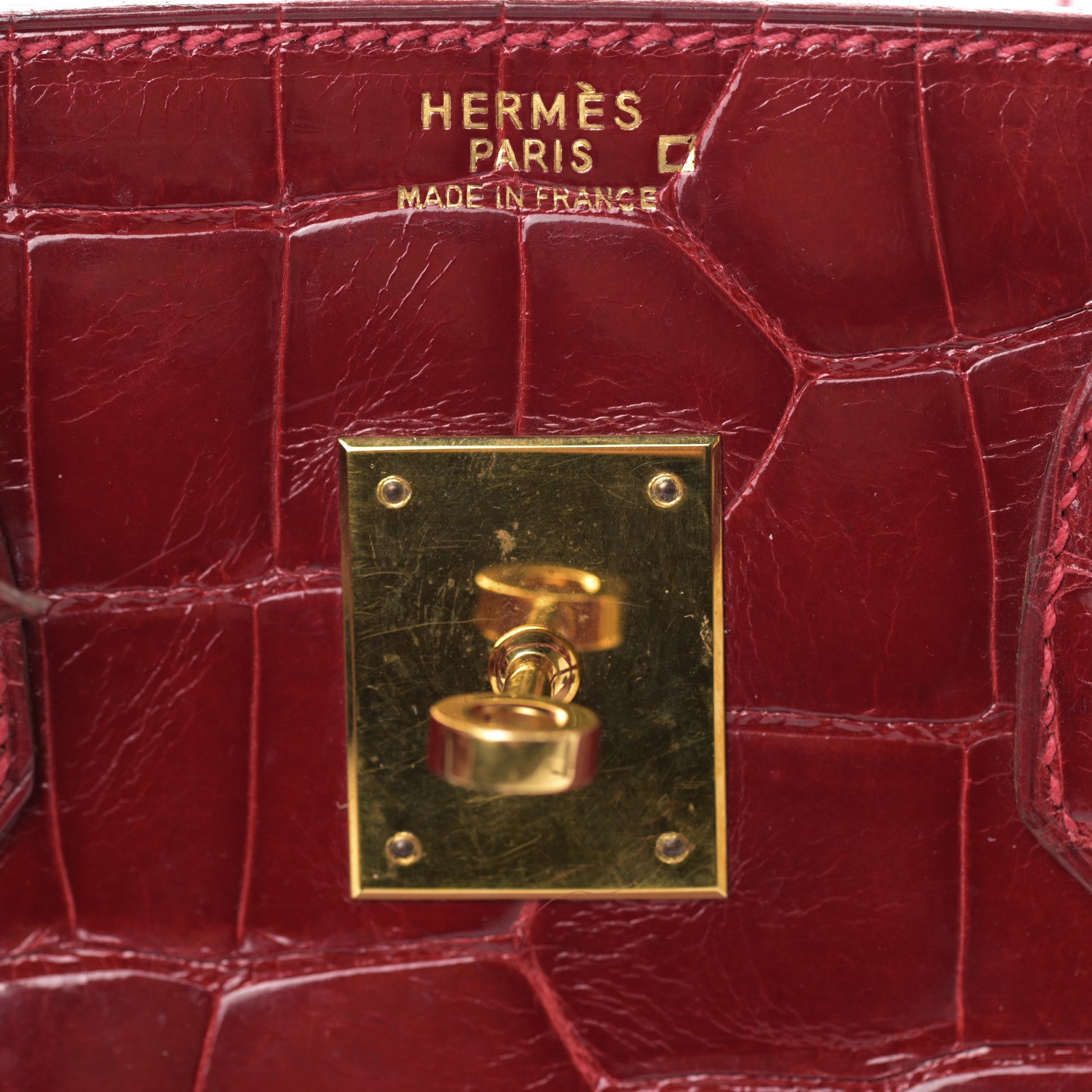 Hermes Shiny Alligator Birkin 35 Rouge Vif 21 of 38