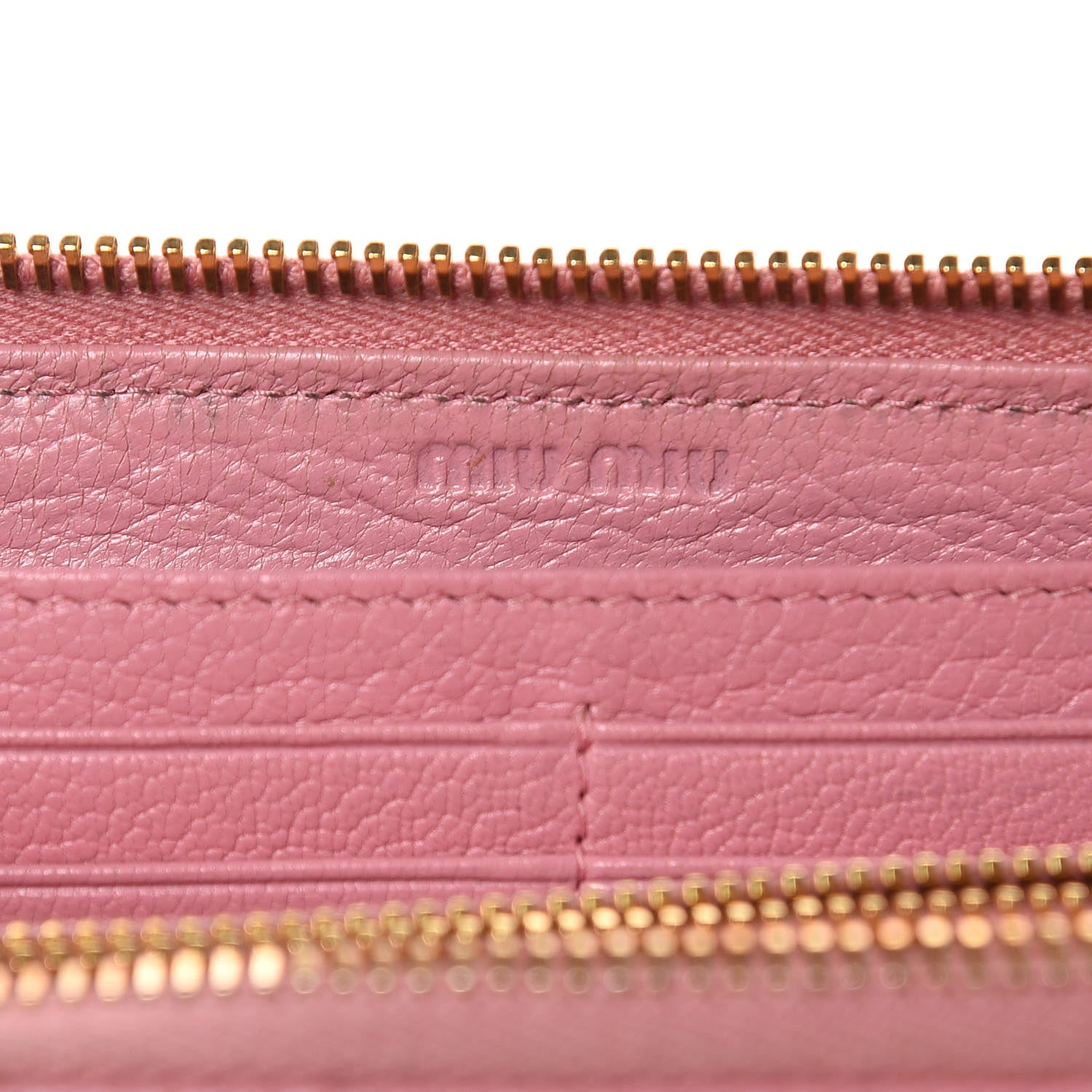 Miu Miu Goatskin Madras Zip Around Wallet Rosa 6 of 9