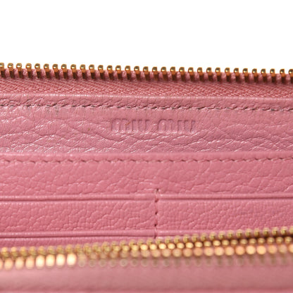 Miu Miu Goatskin Madras Zip Around Wallet Rosa 6 of 9