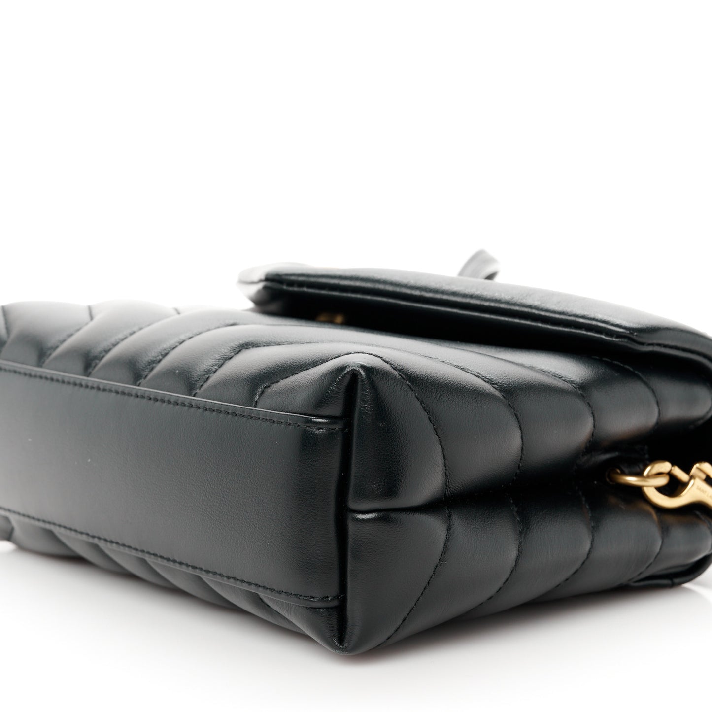 Calfskin Y Quilted Monogram Toy Loulou Crossbody Bag Black