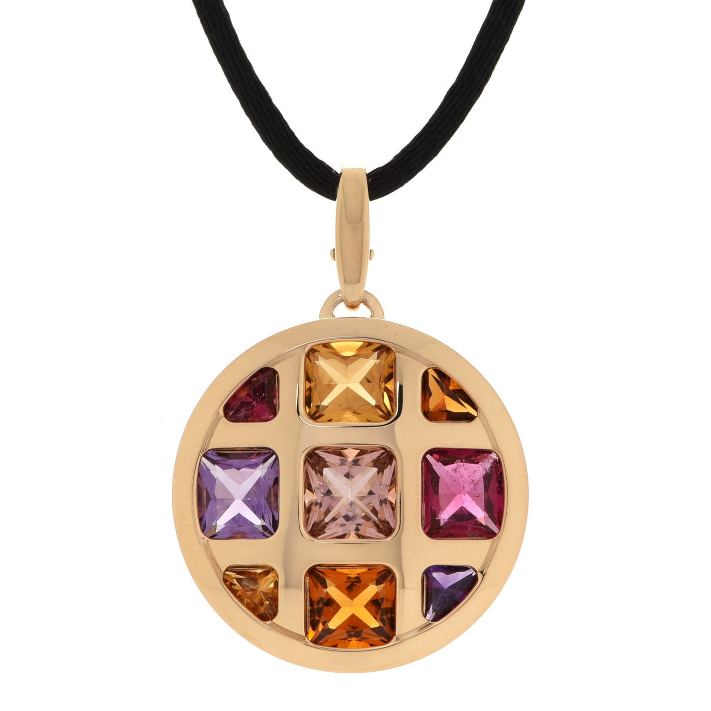 18K Yellow Gold Citrine Amethyst Tourmaline Silk Pasha de Cartier Necklace