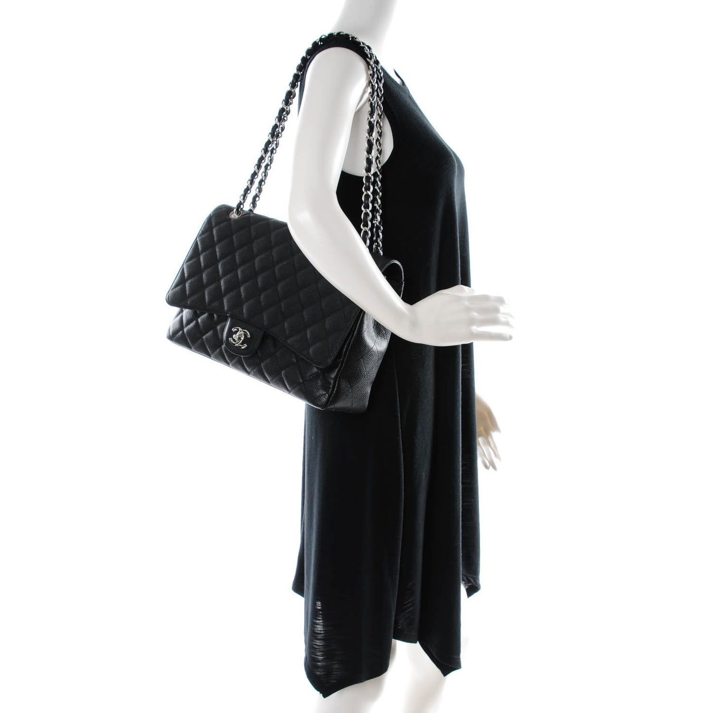 Caviar Quilted Maxi Single Flap Black