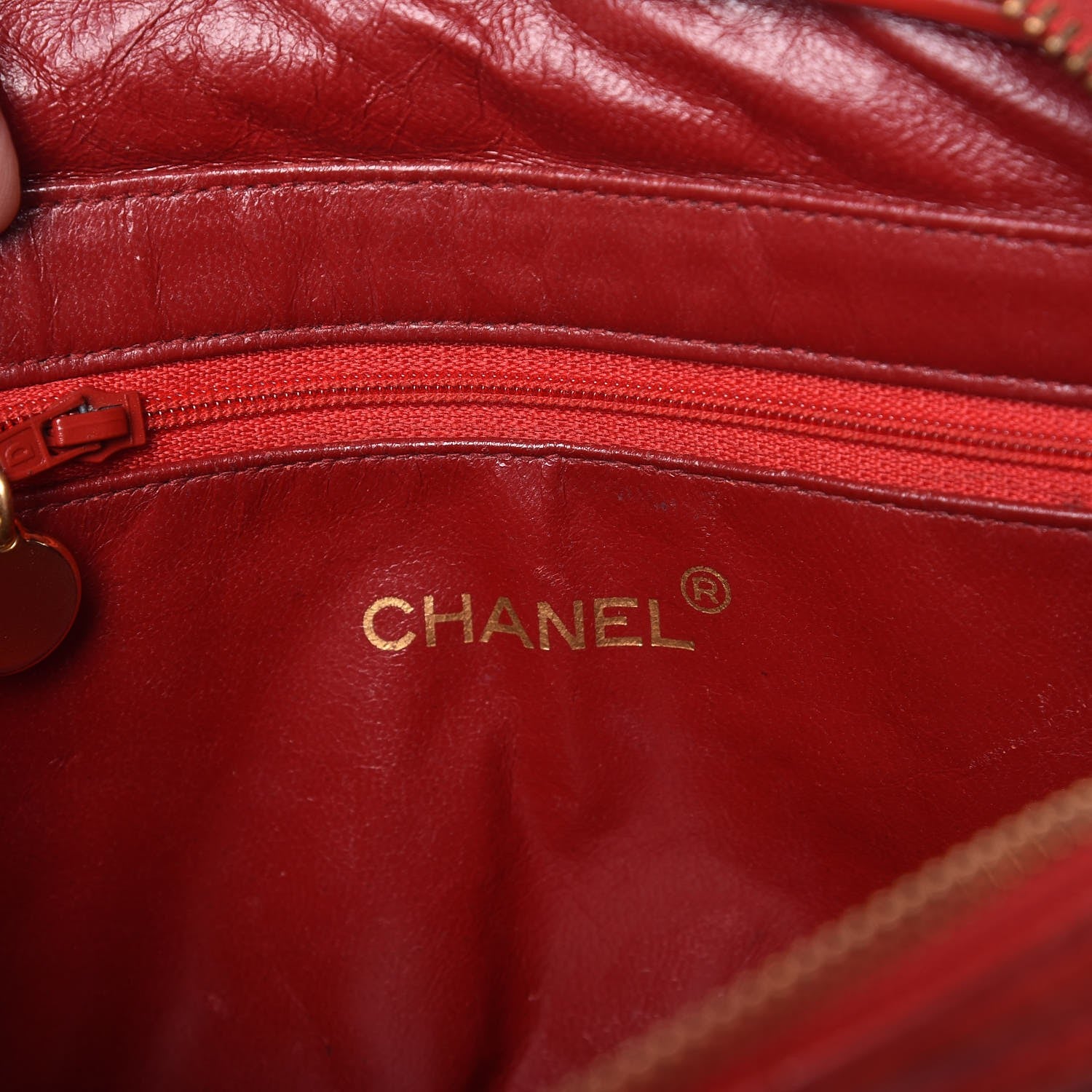 Chanel Lambskin Quilted Camera Case Red 6 of 19