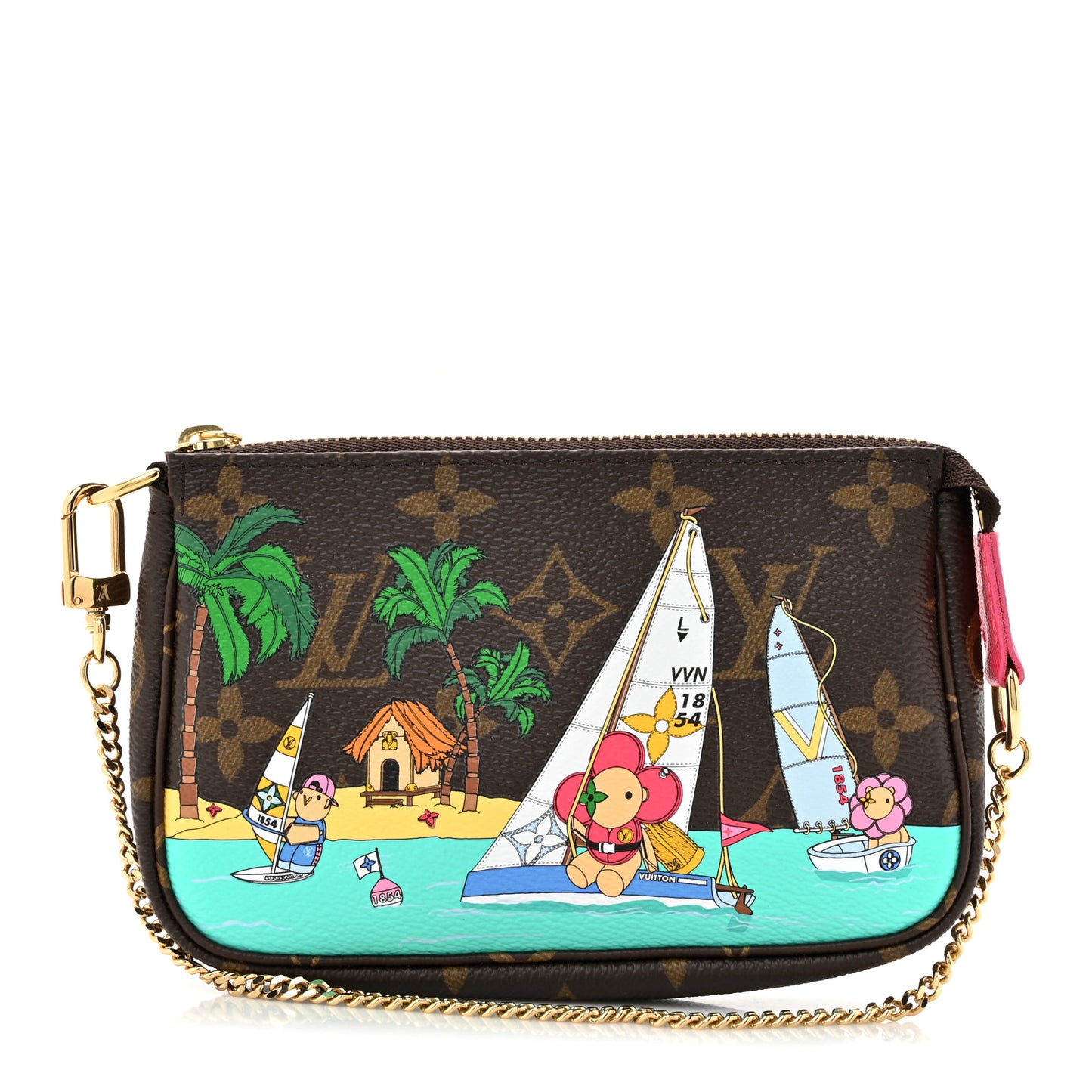 Monogram 2023 Christmas Animation Sailing Pochette Accessories Dragon Fruit Pink